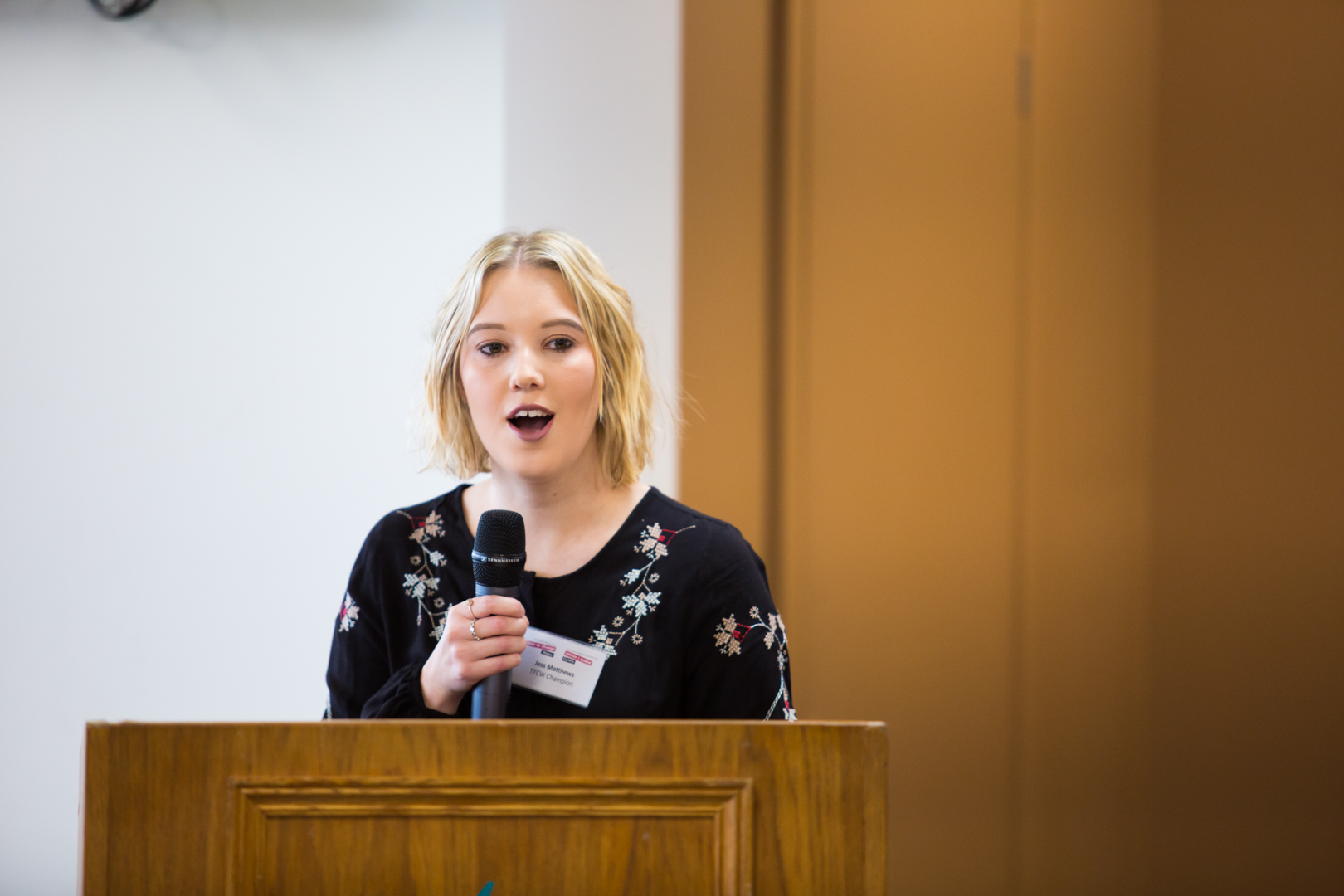 Jess speaks out about Mental Health at the Young People's Pledge Signing event in October 2018